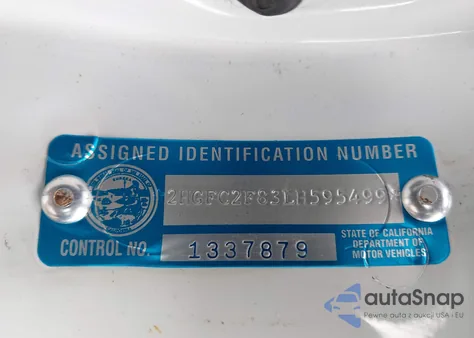 2020 Honda Civic Sport z USA, uszkodzony, nr VIN 2HGFC2F83LH595499